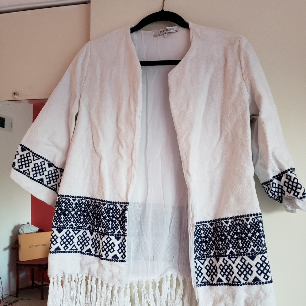 White Bohemian styled shrug/poncho by Zara